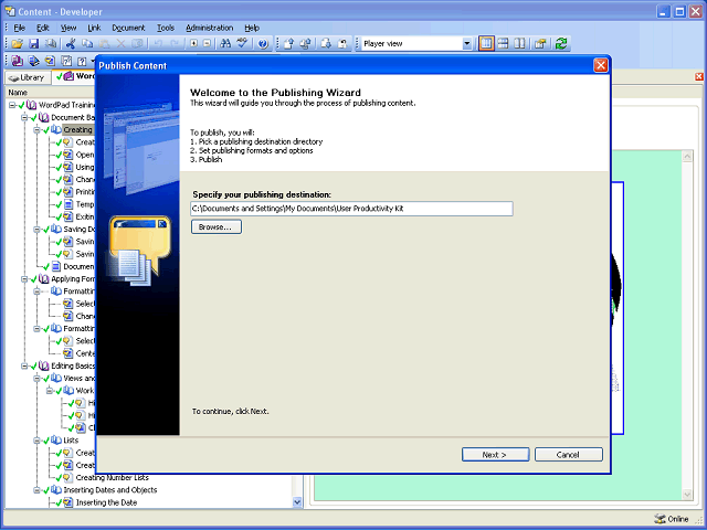 Screen image of this step