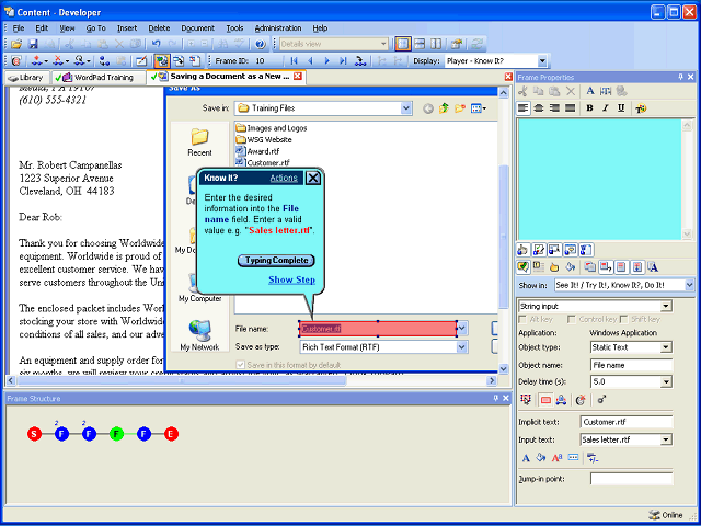 Screen image of this step