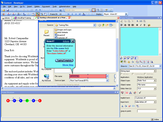 Screen image of this step