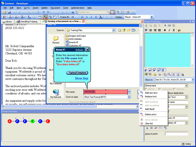 Screen image of this step