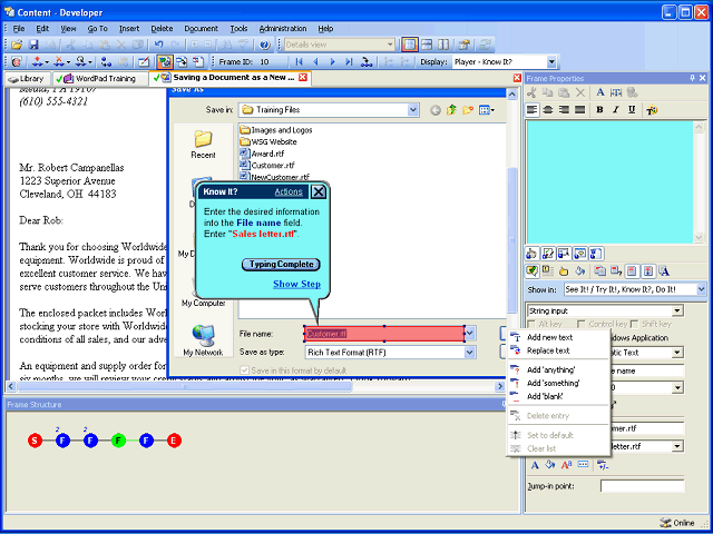Screen image of this step