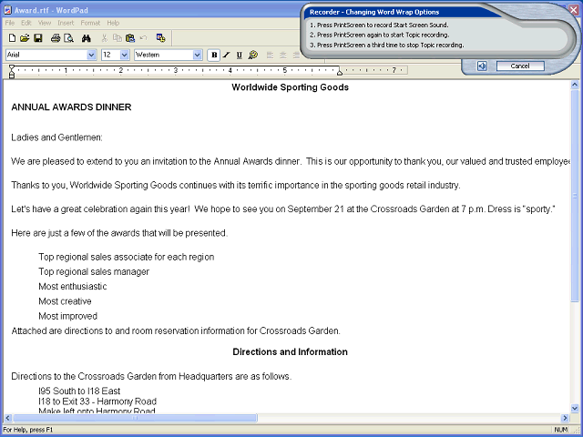 Screen image of this step