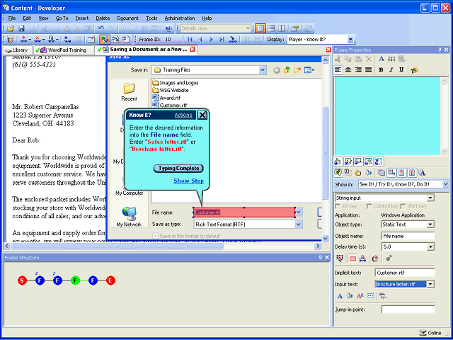 Screen image of this step