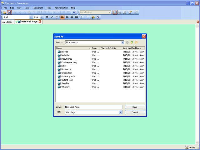 Screen image of this step