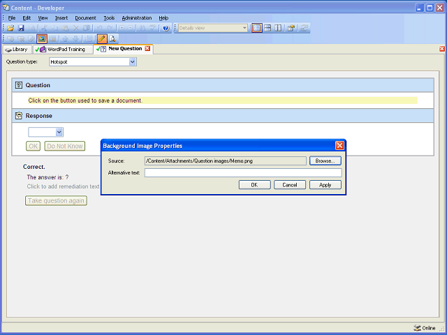 Screen image of this step
