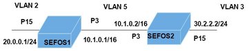 image:Figure showing a sample topology where two switches are configured as PIM routers