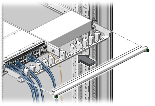 image:Figure shows the cover being put on the cable management bracket