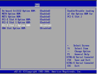 「BIOS Setup Utility: Boot - Option ROMの構成」を示す図。 画像: 「BIOS Setup Utility: Boot - Option ROMの構成」を示す図。