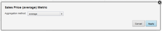 Metric configuration dialog displayed from the Chart edit view