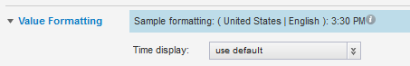 Value Formatting fields for a time value
