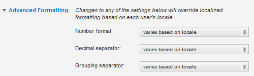 Advanced Formatting options for a numeric value
