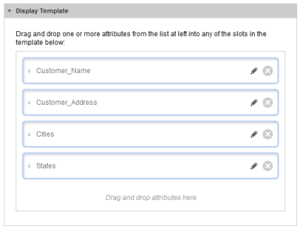 Display template for a Map component location set with no attributes selected
