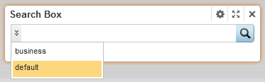 Search Box showing the search configuration drop-down list at the left