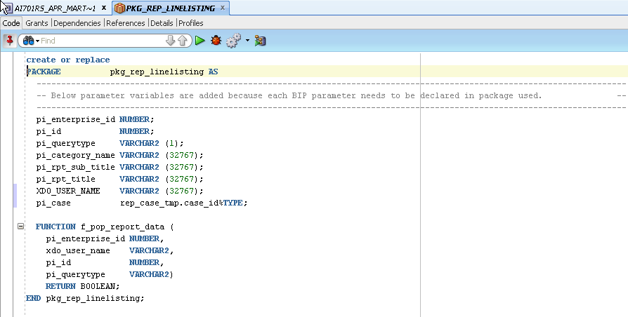 Generic Line Listing