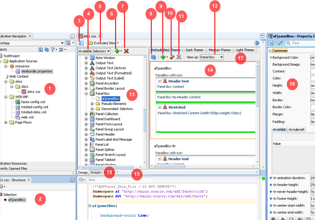 Oracle Adfスキン エディタの使用