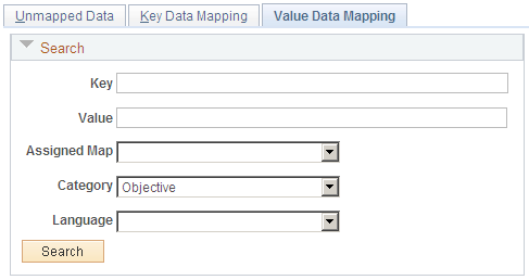Value Data Mapping page