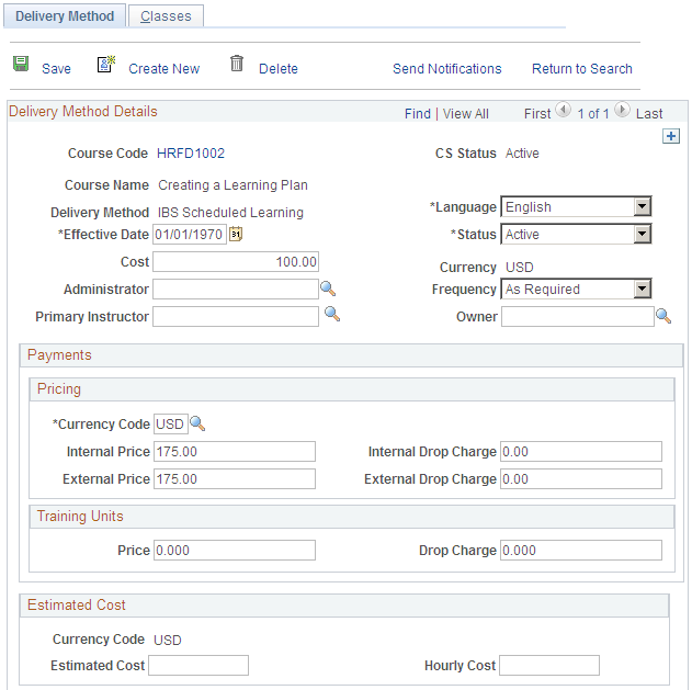 Delivery Method page (1 of 2)