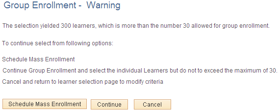 Group Enrollment - Warning page