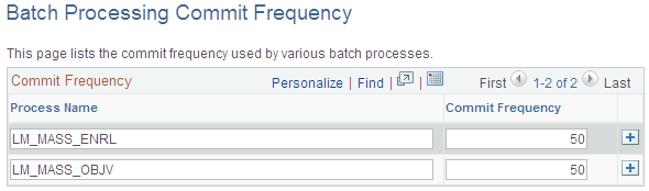 Batch Processing Commit Frequency page