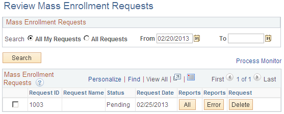 Review Mass Enrollment Requests