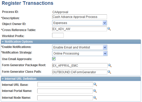 Register Transactions page (1 of 3)