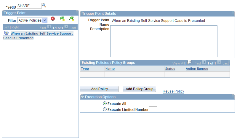 Manage Trigger Point page