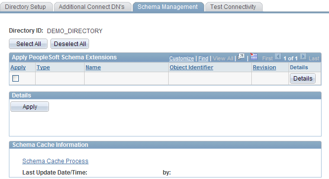 Schema Management page