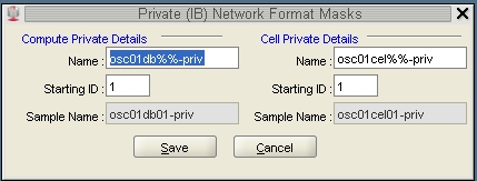 image:Graphic showing the Private (IB) Network Format Masks                                 page.