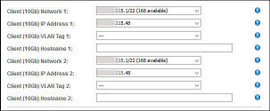 image:Screen shot showing how to configure multiple                                                 Client (10Gb) Networks.