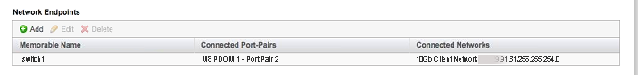 image:A screen shot showing the Network Endpoints table.