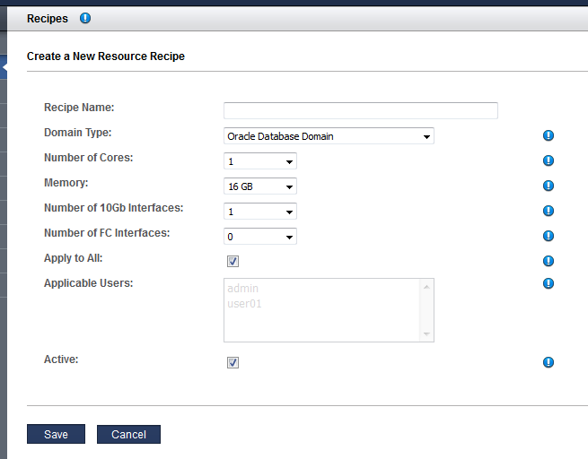 image:屏幕抓图中显示了创建新的资源配方的屏幕。