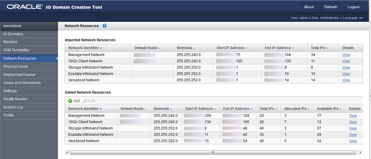 image:네트워크 리소스 화면을 보여주는 스크린샷입니다.