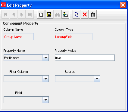 Edit Property dialog box for the lookup field