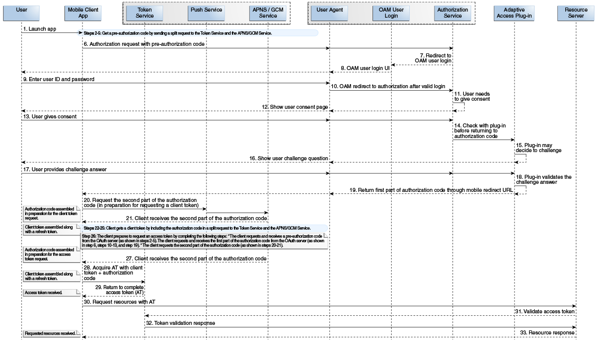 Diagram illustrating the complete mobile request flow
