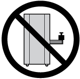 L'image affiche le symbol d'avertissement pour montage dans un rack.