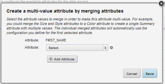 Merge dialog for merging attributes
