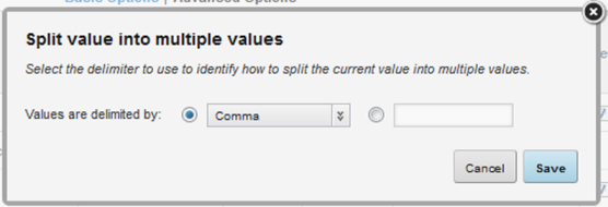Split Value dialog