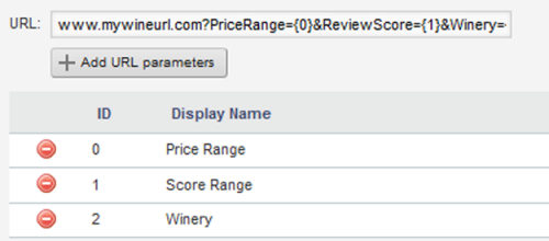 Hyperlink URL field with parameters list