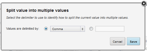 Split Value dialog