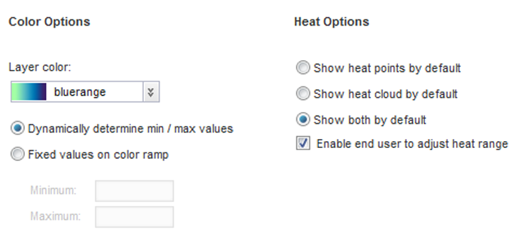 Layer properties for a heat map layer