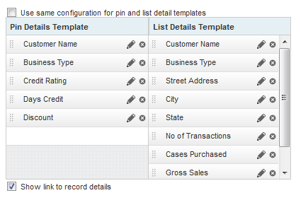 Map details configuration for separate numbered point details