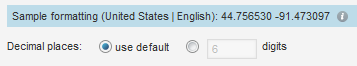 Value formatting fields for a geocode attribute