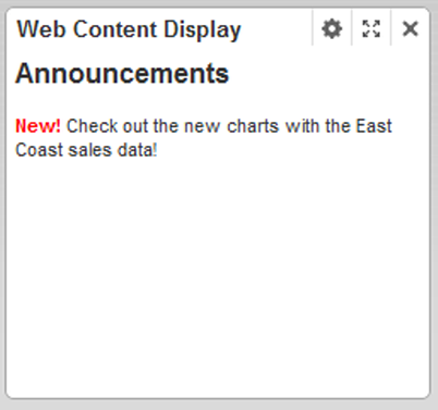 Web Content Display component