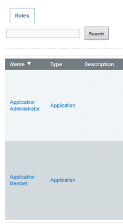 Available roles to assign for an application