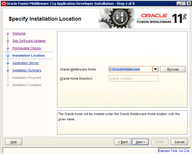 ADF Runtime installation - Specify Installation Location
