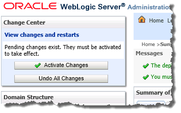 Activate Changes button for the Studio deployment