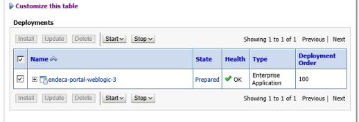 Deployments list with Studio deployment in Prepared state
