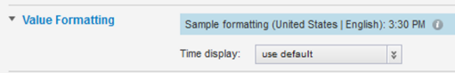 Value Formatting fields for a time value
