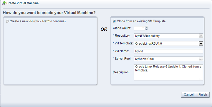 この図は、「Create Virtual Machine」ウィザードを示しています。