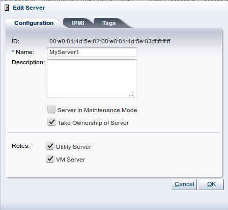 この図は、「Edit Server」ダイアログ・ボックスを示しています。